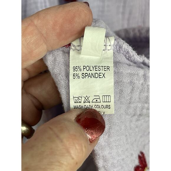 Women's Boho Dahlia Floral Embroidered Maxi Dress Pearl Island Color Size Large - Picture 10 of 10